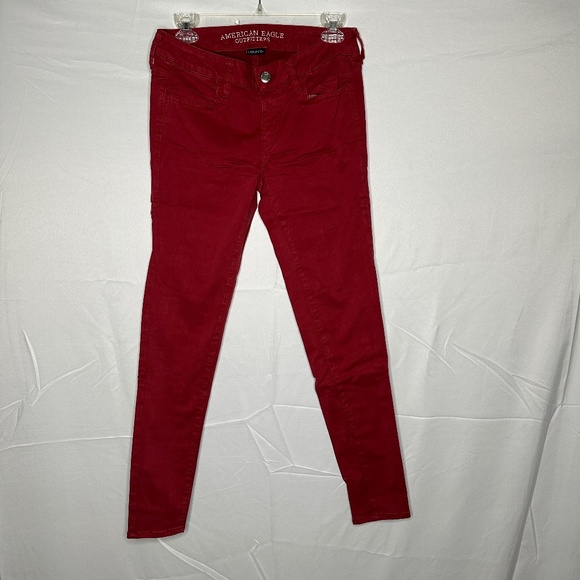 American Eagle Outfitters Pants - American Eagle Hi-Rise Jegging - Red